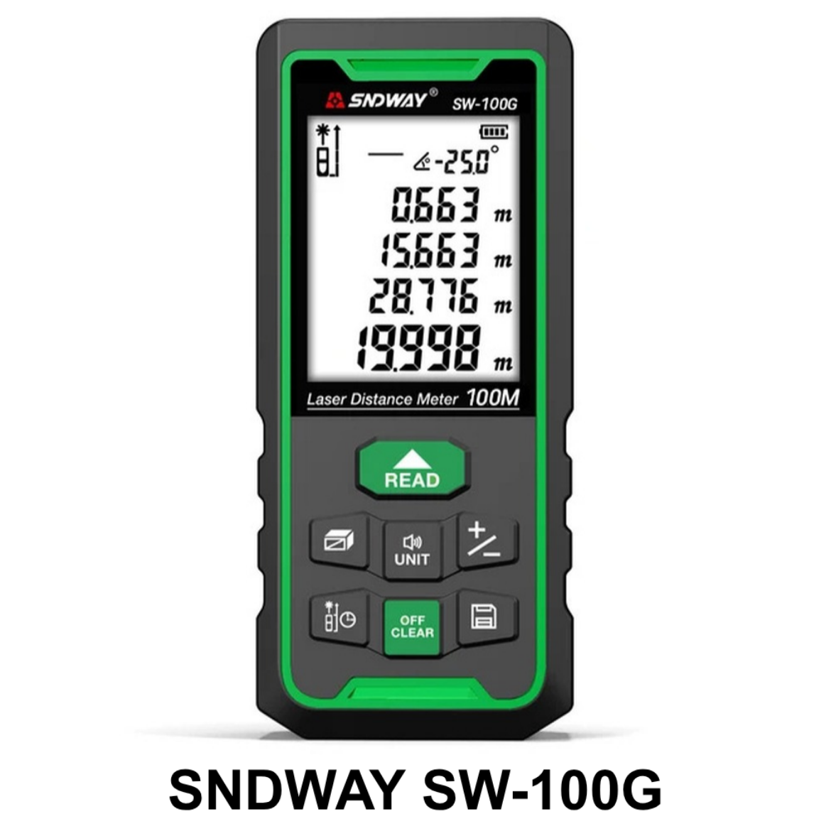 SNDWAY SW-100G Lazer Mesafe Ölçer - Yeşil resmi