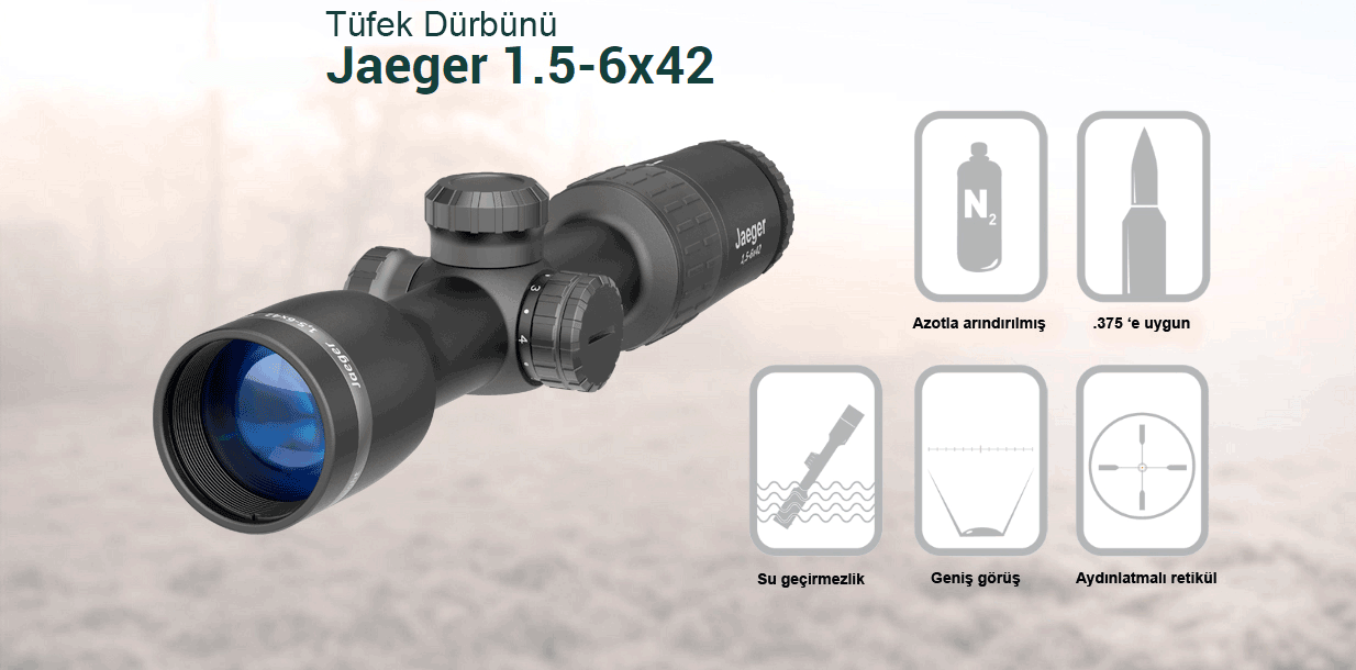 Yukon Jaeger Optik Dürbün 1.5-6x42